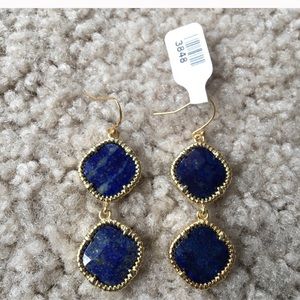 Gold Lapis Earrings